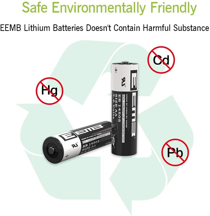 EEMB ER14505 AA 3,6V Lithium Battery Li-SOCL₂ Non Rechargeable SB-AA11 LS14500 TL-5903 ER14500 2700mAh pour Compteur d'électricité d'eau Gaz PLC Équipement d'installation Batterie générique (4)