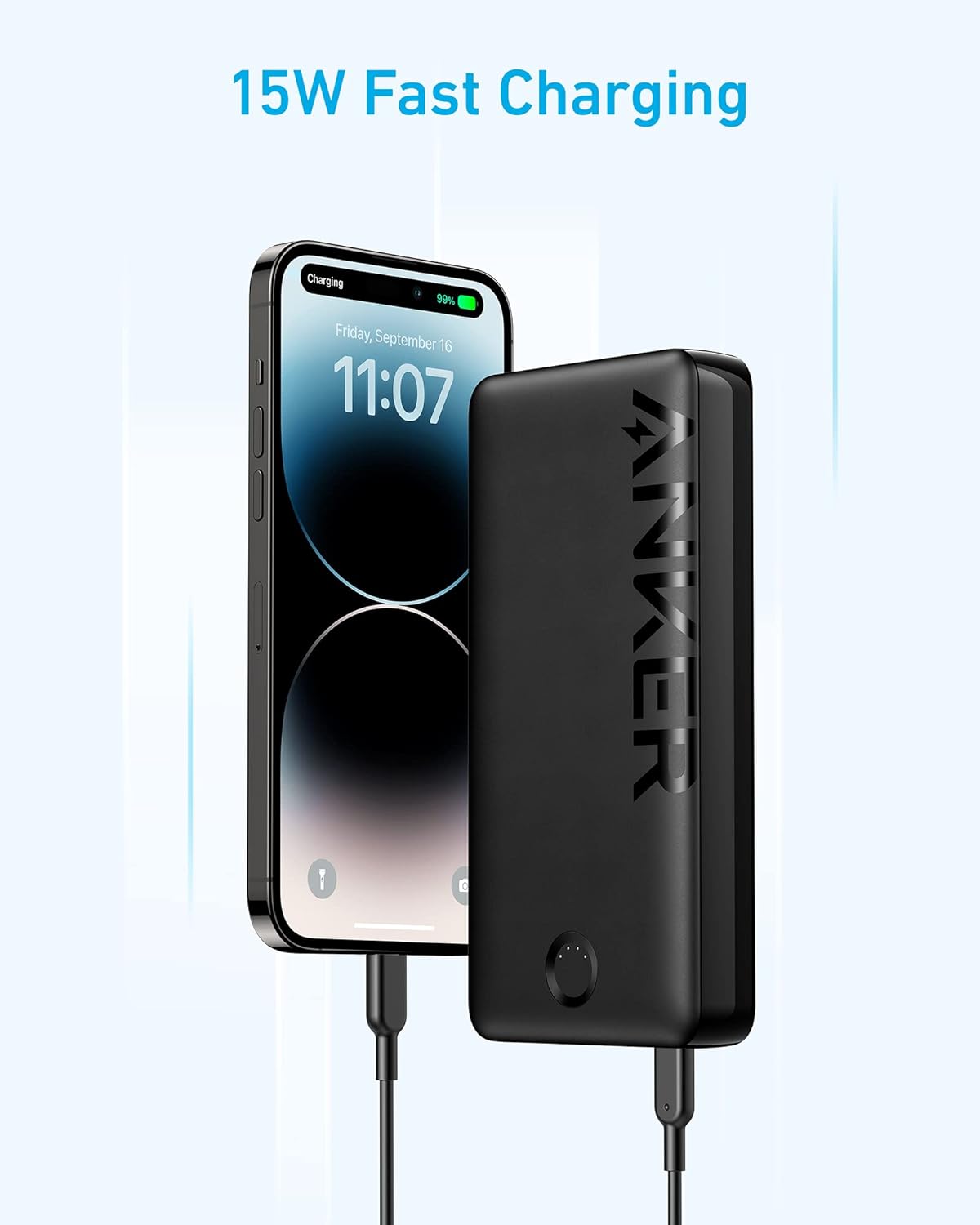 Anker Batterie Externe, 325 Power Bank 20 000 mAh avec 2 Ports (PowerCore 20K II), Charge Ultra-Rapide 15W pour iPhone 15 14 13 Pro, Huawei, iPad Pro/Air,Samsung Galaxy et Plus Encore(Noir)