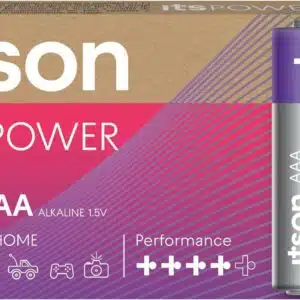 ITSON, AAA Piles alcalines, Paquet de 8, pour horloges, Torches, télécommandes, LR03IPO/8CB