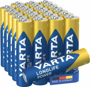 VARTA Piles AAA, lot de 24, Longlife Power, Alcalines, 1,5V, adaptées aux jouets, souris sans fil, lampes de poche, Made in Germany