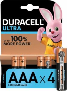Duracell Ultra Power Set de 4 Piles Alcalines Type AAA