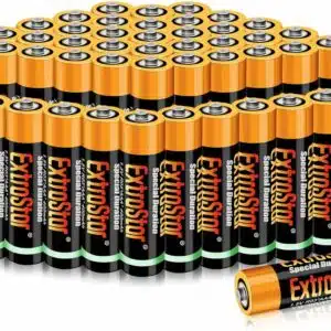 EXTRASTAR Pile Zinc Carbon (AAA) 1,5 Volts, 400 mAh No7 Batteries, Haute Performance, Pack de 48