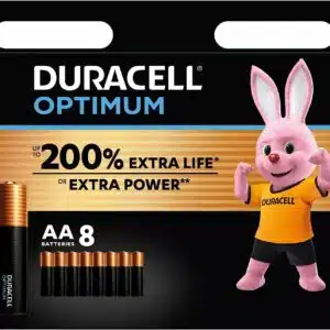 8 Piles Duracell AA Optimum (1 blister de 8 batteries) 8 piles (MX1500/STYLO/MIGNON)