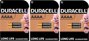 6 piles Duracell AAAA Alcaline (3 ampoules de 2 batteries)