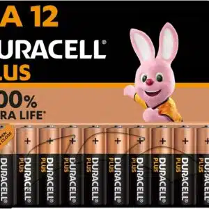 Lot de 12 Piles AA Duracell Plus Alcaline 1,5V LR6