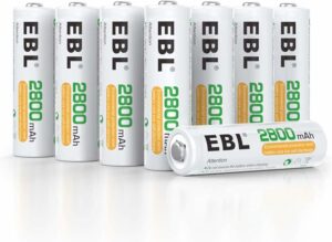 Piles AA x8 Piles Rechargeables Ni-MH 2800mAh Plus Haute Capacité, Piles R6 Rechargeables avec boîtes de Piles