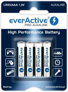 10 x Piles alcalines EverActive Pro Alkaline AAA Micro (1 Carte Blister)