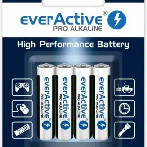 4 x Piles alcalines EverActive Pro Alkaline AAA Micro (1 Carte Blister)