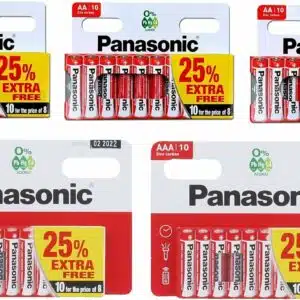 Panasonic Zinc Carbon Lot de 50 piles AA et 20 piles AAA