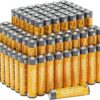 Lot de 100 piles alcalines AAA haute performance, 1,5 V, 10 ans