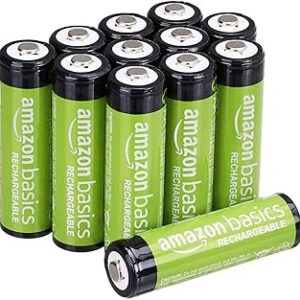 Lot de 12 piles rechargeables AA NiMH 2000 mAh, performantes et préchargées