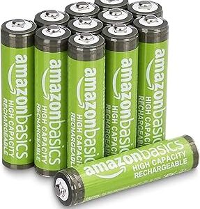 Lot de 12 piles rechargeables AAA NiMH 850 mAh, haute capacité