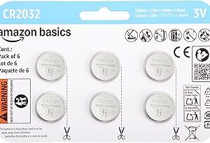 Lot de 6 piles bouton CR2032 au lithium 3V longue durée