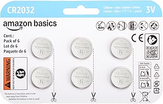 Lot de 6 piles bouton CR2032 au lithium 3V longue durée