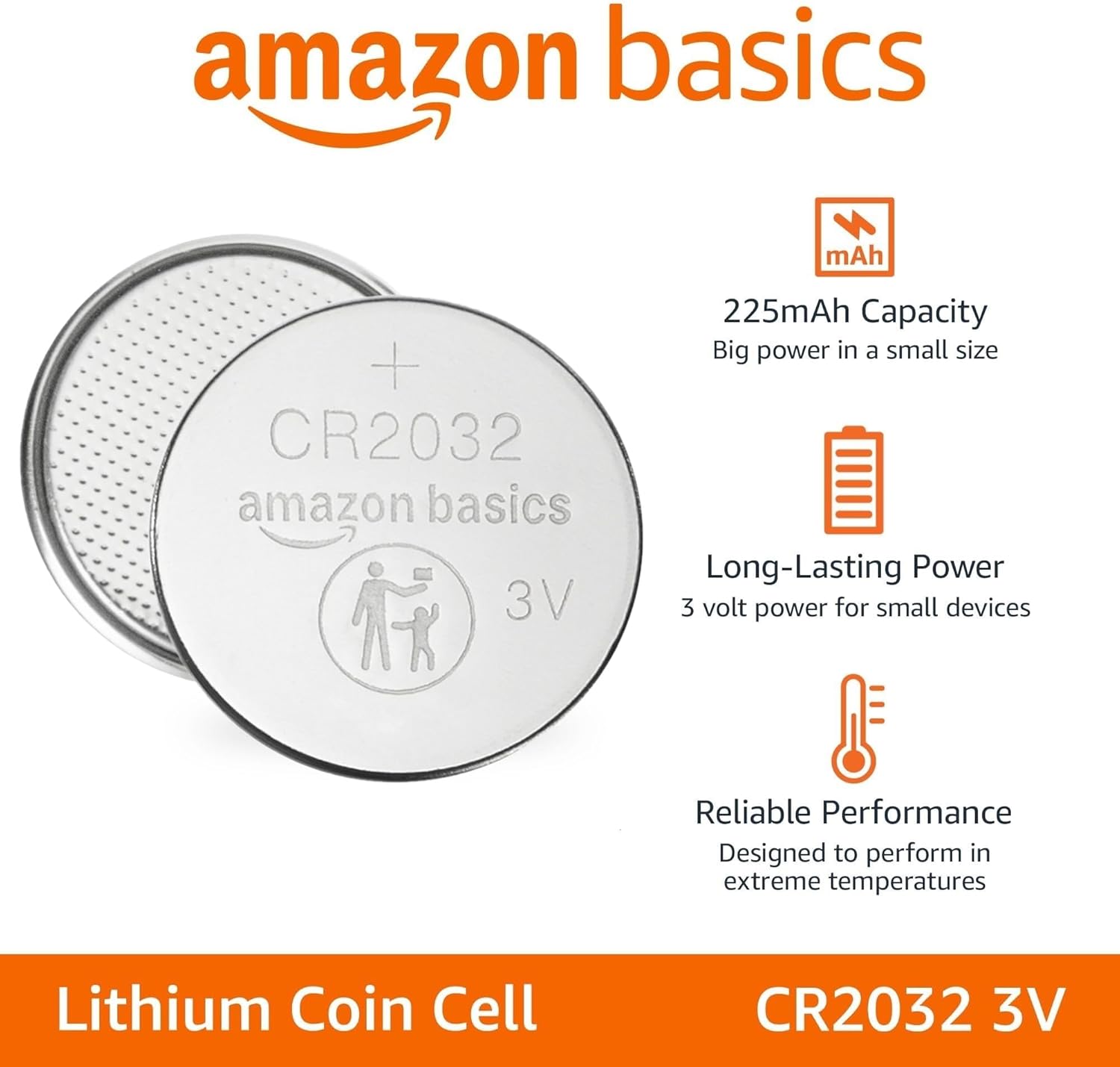 Lot de 6 piles bouton CR2032 au lithium 3V longue durée - vue 3