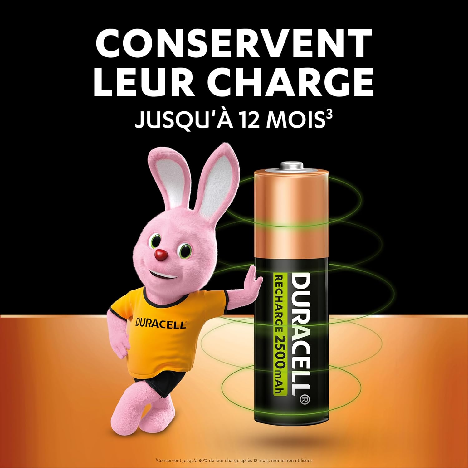 Piles rechargeables AA Duracell 2500 mAh, lot de 8, pré-chargées - vue 6