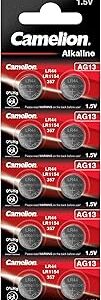 Piles boutons AG13 LR44 LR1154 357 sans mercure, lot de 10