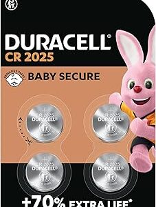 Piles boutons lithium DURACELL 2025 3V lot de 4 avec sécurité enfant