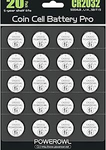 Lot de 20 piles bouton CR2032 au lithium 3V