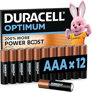 DURACELL Optimum Piles AAA Lot de 12, alcalines 1,5V avec Power Boost