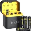 Lot de 8 piles AAA rechargeables 1,5V lithium avec chargeur, 1300mWh