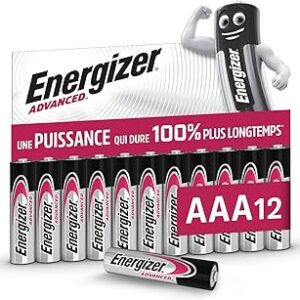 Piles AAA Energizer Advanced Lot de 12, haute performance 1,5 V