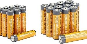 Lot de 24 piles alcalines AA et AAA, format économique, 1,5 V