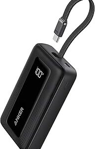 Anker Batterie Externe 20000mAh 30W avec Câble USB C Intégré