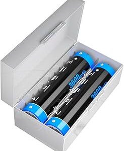 Pack de 2 piles 3600mAh 3.7V à dessus plat pour lampe de poche et appareil photo