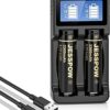 Lot de 2 piles rechargeables 3.7V 3300 mAh à dessus plat