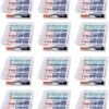 Lot de 12 boîtes à piles transparentes pour AA et AAA