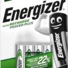 Piles rechargeables AAA Energizer 700 mAh NiMH, lot de 4 pré-chargées