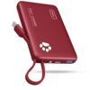 INIU Batterie Externe 20W 10000mAh Power Bank avec Câbles USB C Intégrés
