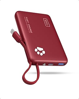 INIU Batterie Externe 20W 10000mAh Power Bank avec Câbles USB C Intégrés