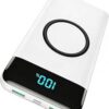 Batterie externe 26800mAh sans fil, charge rapide 25W USB-C et 4 sorties