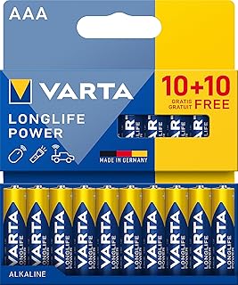 Piles AAA Longlife Power 1,5V alcalines, lot de 20, emballage recyclé