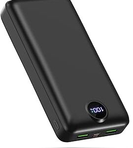 Batterie externe 50000mAh 22,5W avec câble 3 en 1 et écran LED