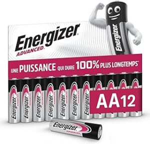 Piles AA Energizer Advanced Lot de 12, alcalines haute performance 1,5V