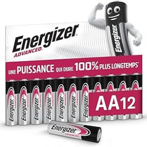 Piles AA Energizer Advanced Lot de 12, alcalines haute performance 1,5V