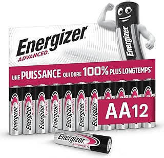 Piles AA Energizer Advanced Lot de 12, alcalines haute performance 1,5V