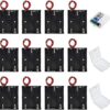 12 supports de batterie 3AA noir avec boîte de rangement transparente