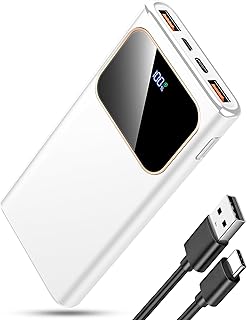 Batterie externe 10000mAh 22.5W avec charge rapide PD3.0 QC4.0, blanc