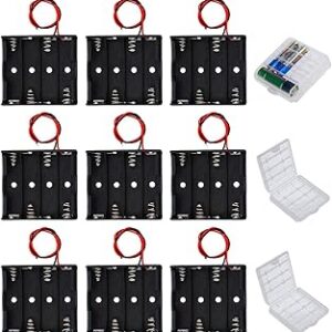 Support de batterie 4AA noir avec boîte de rangement transparente