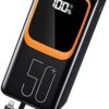 Batterie externe 50000 mAh, power bank charge rapide 22,5W avec 5 sorties et lampe
