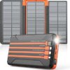 Chargeur solaire 46800mAh avec câbles intégrés et panneaux pliables